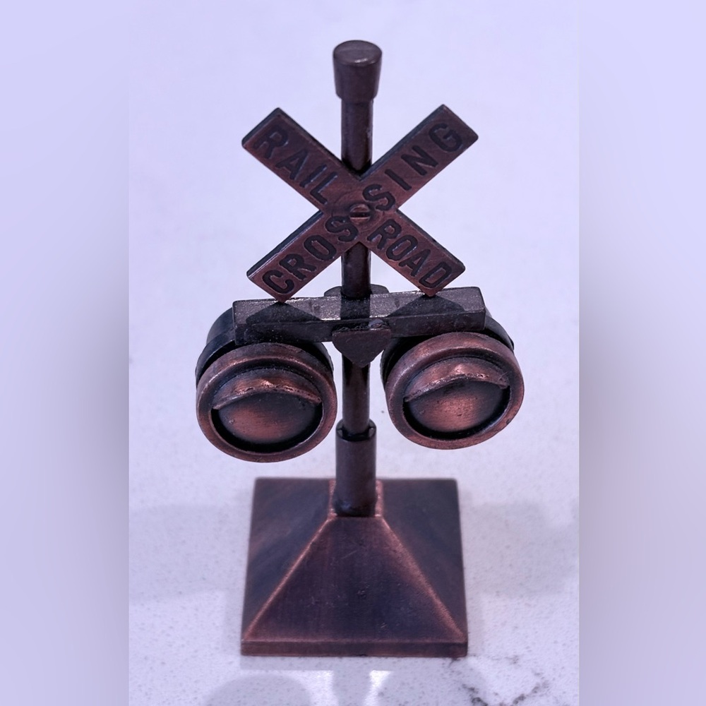 Miniature Railroad Crossing sign Pencil Sharpener Die Cast piece Great piece